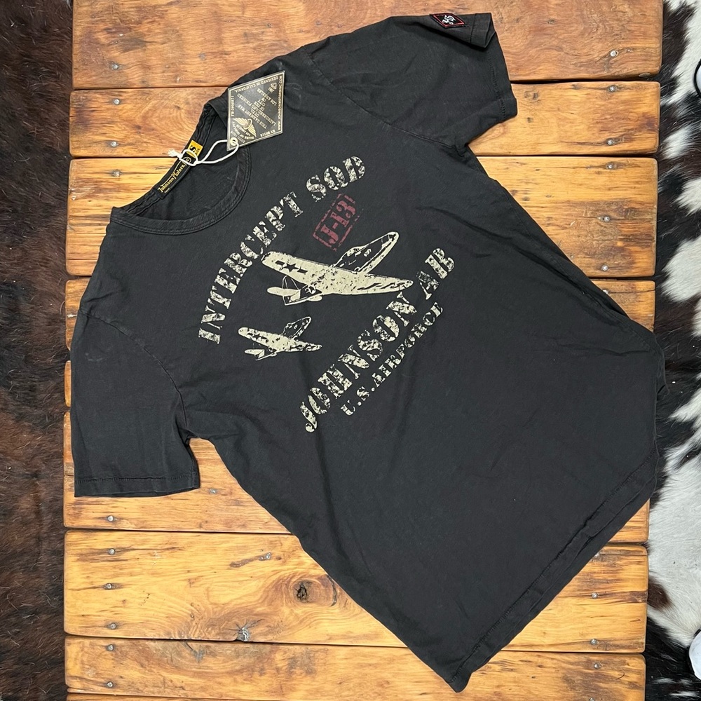Johnson Motors “Intercept Squad” vintage slub moto tee. NWT